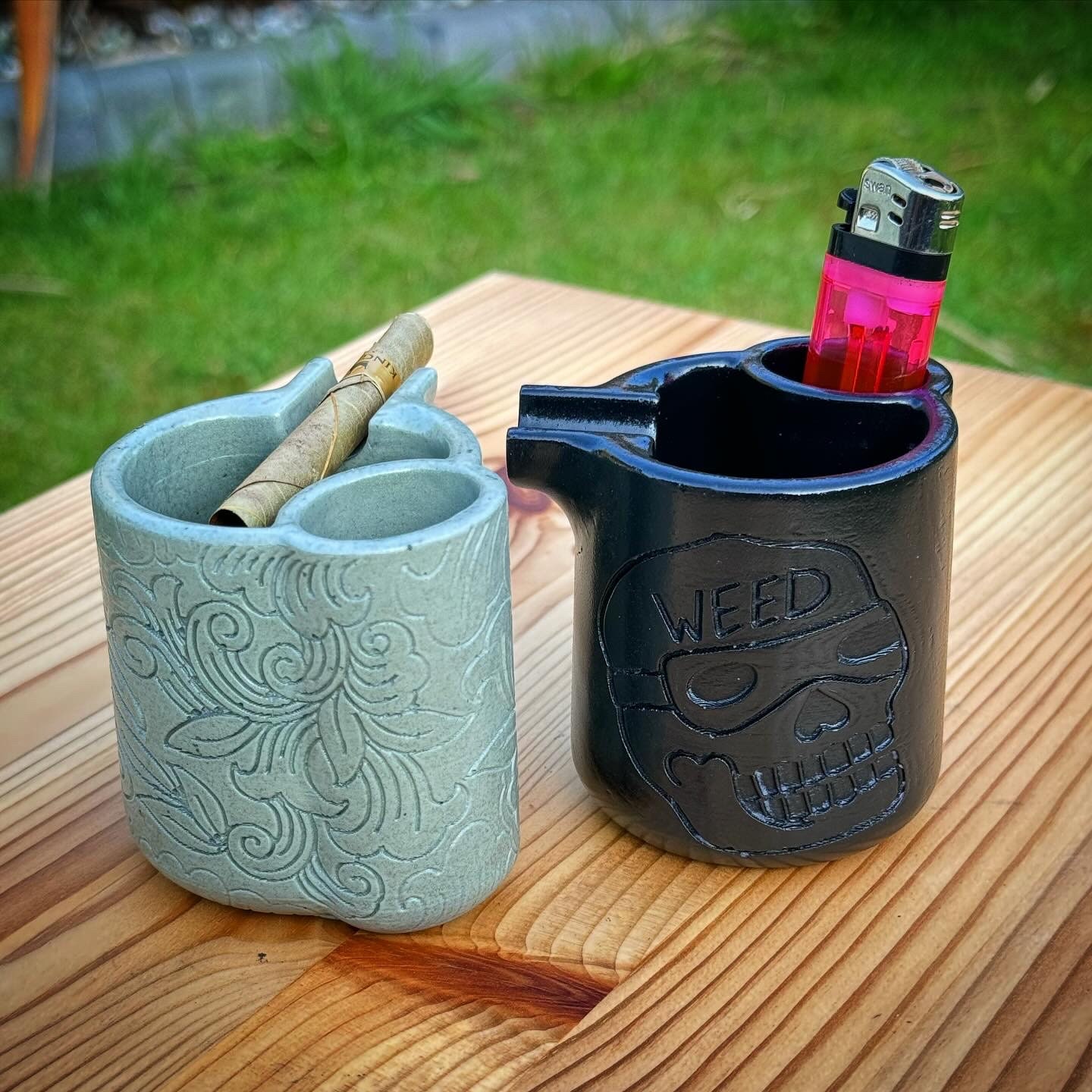Ashtray Pot Joint and Lighter Holder - Etsy