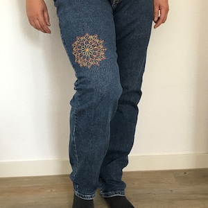 Lee Jeans hand-embroidered flower