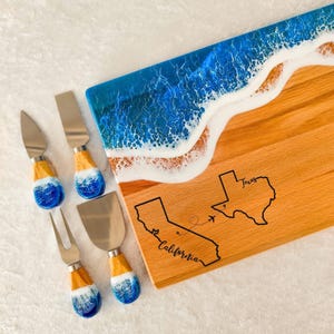 Personalized State to State Gift, Custom Moving Away Present, Engraved Distance Keepsake, Going Away Gift for Friends, California to Texas