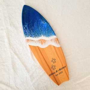 Personalized Surfboard Charcuterie Board: Custom Coastal Kitchen Gift