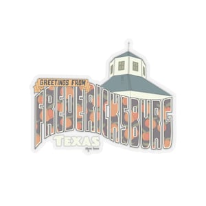 Adesivo estilo cartão postal de Fredericksburg, Texas