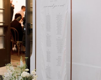 Linen Wedding Seating Chart: Custom Fabric Escort Sign
