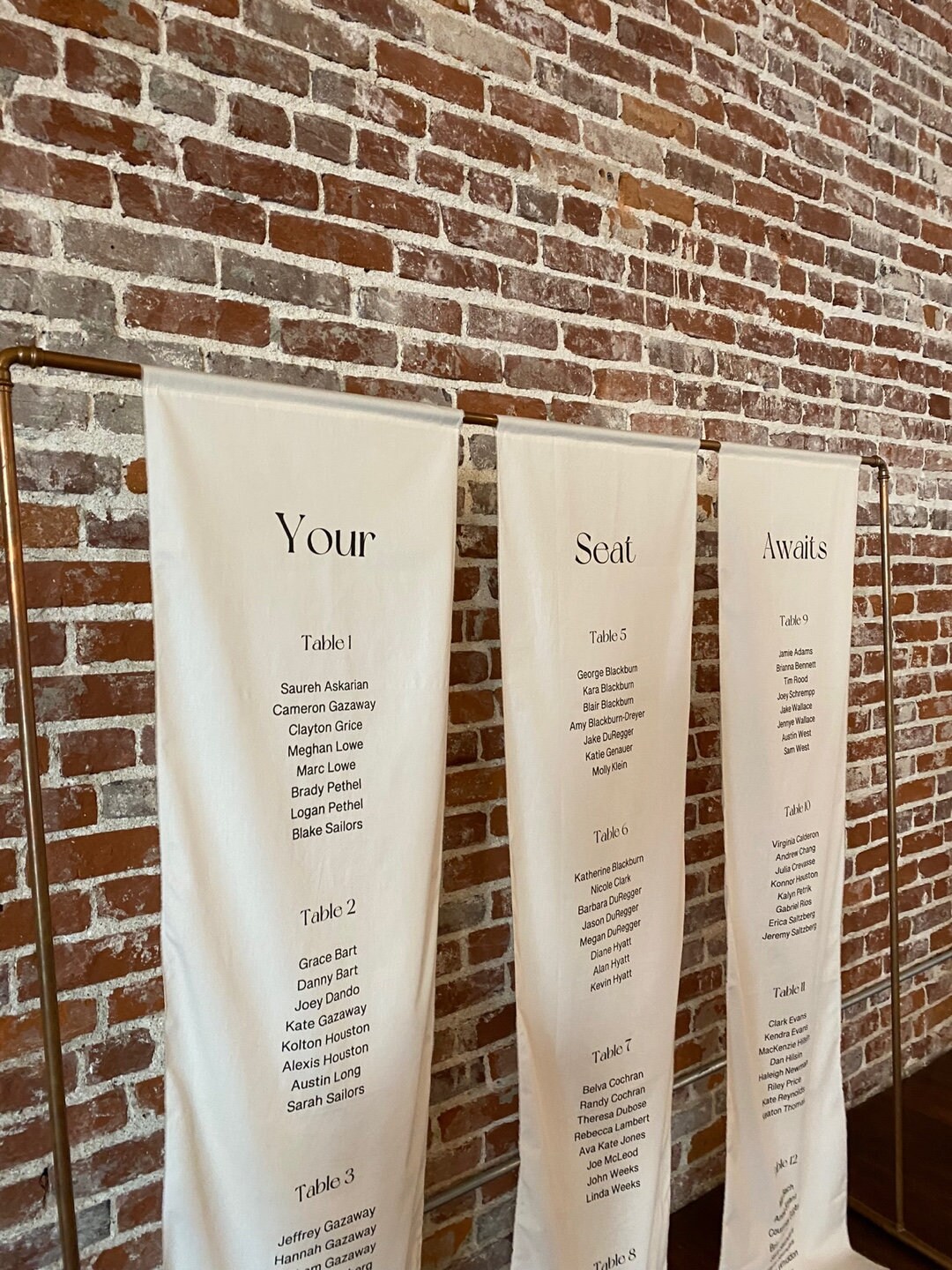 Wedding Seating Chart, Fabric Seating Chart, Linen Seating Chart