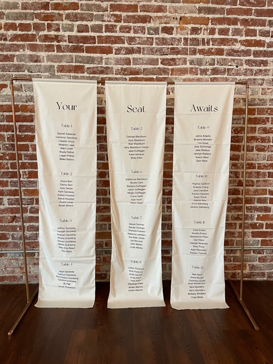 Handmade Linen Wedding Seating Chart: Fabric Sign - Etsy