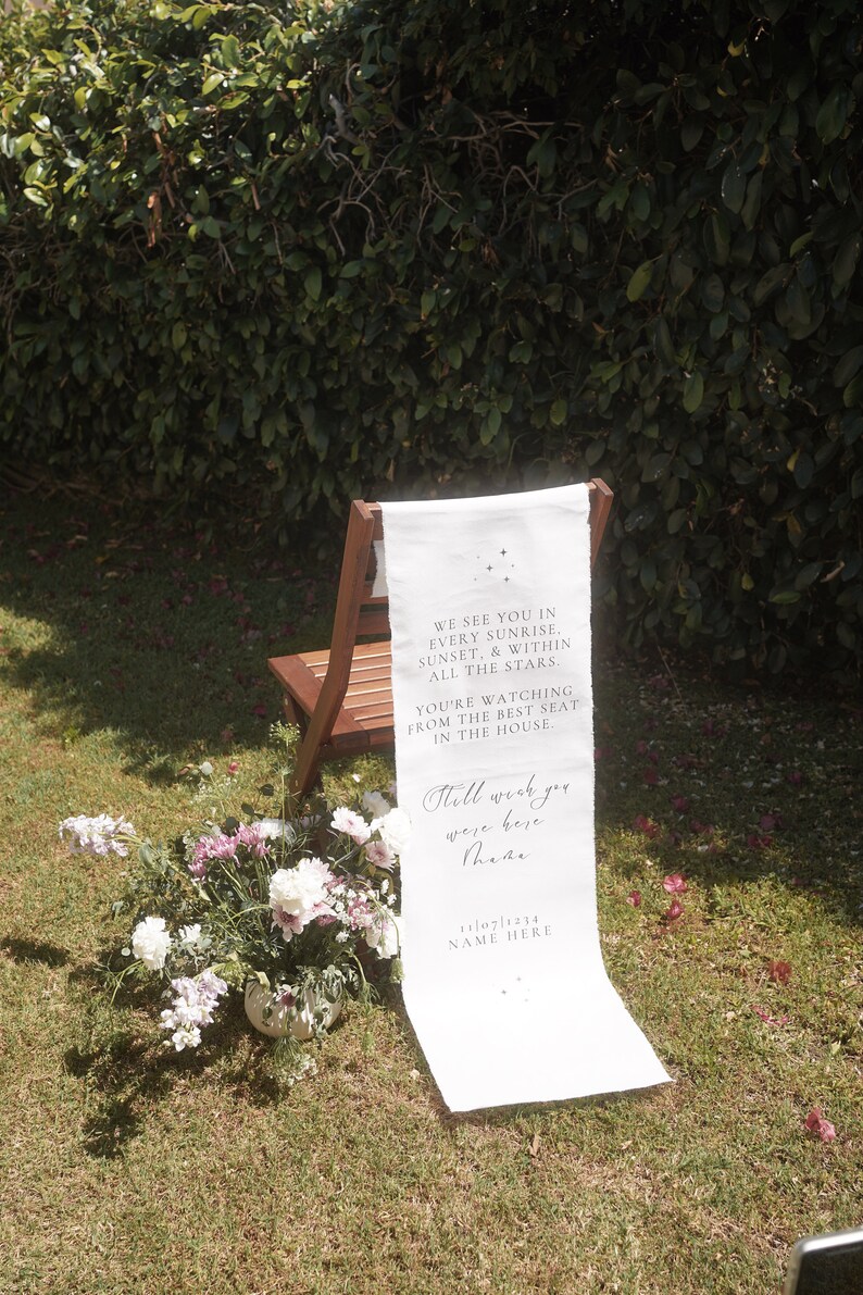 Custom linen memorial sign, Personalized memorial sign, family memorial sign, wedding linen sign, memorial sign