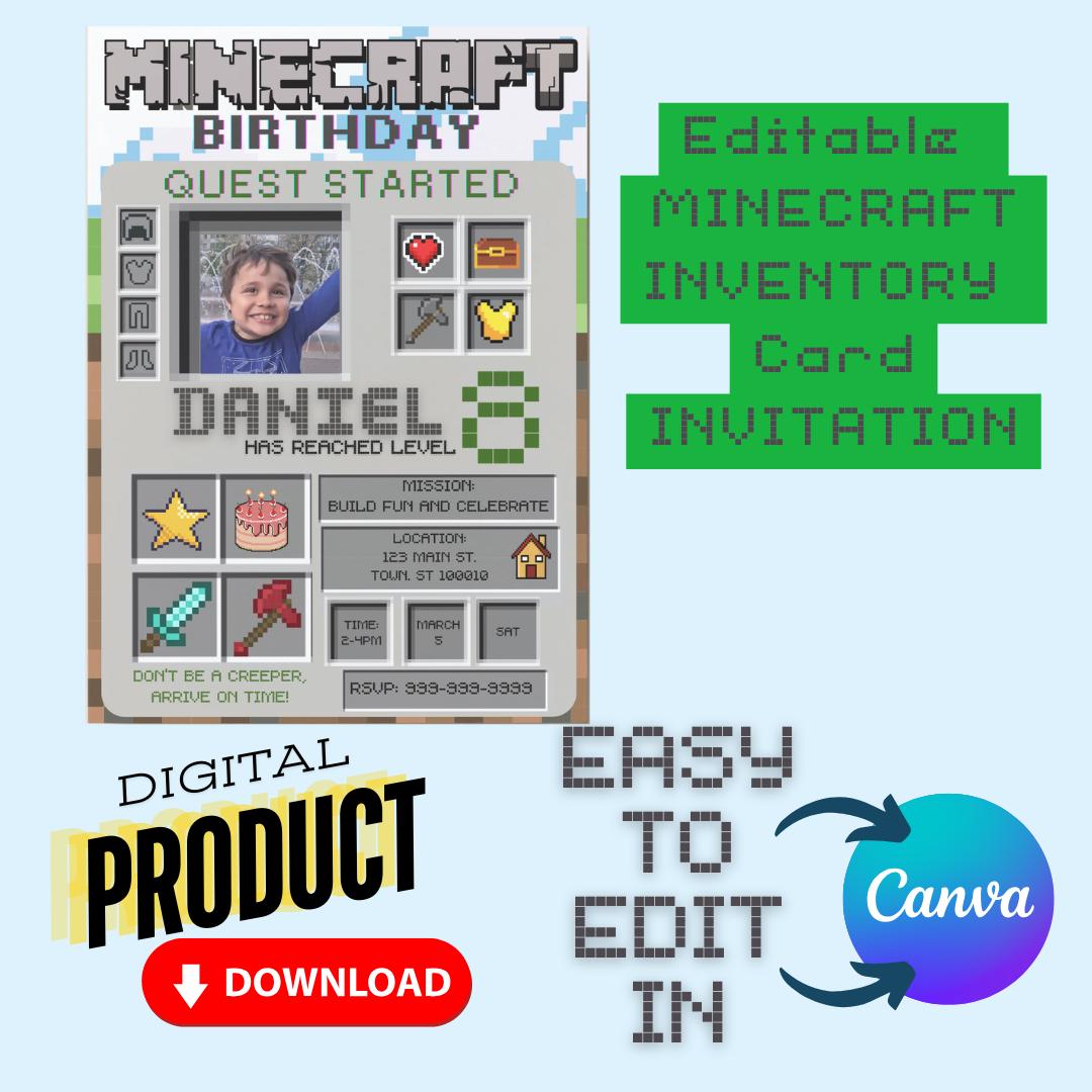 Editable Minecraft Inventory Invite