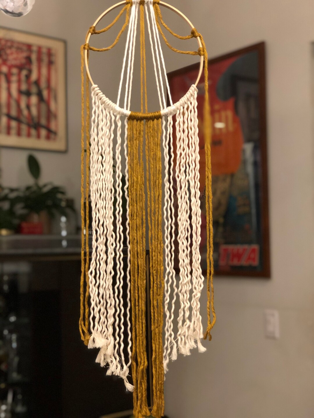 Gold and White Art Deco Wall Hanging Etsy