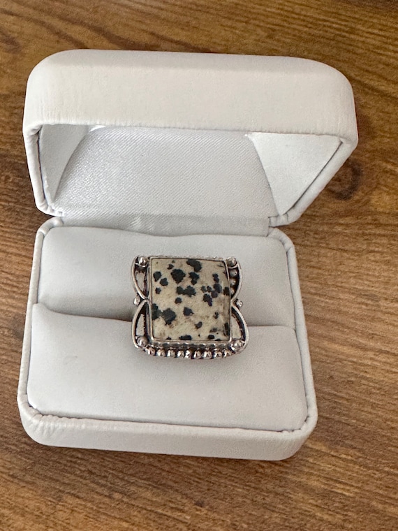 Vintage Dalmatian sterling silver ring