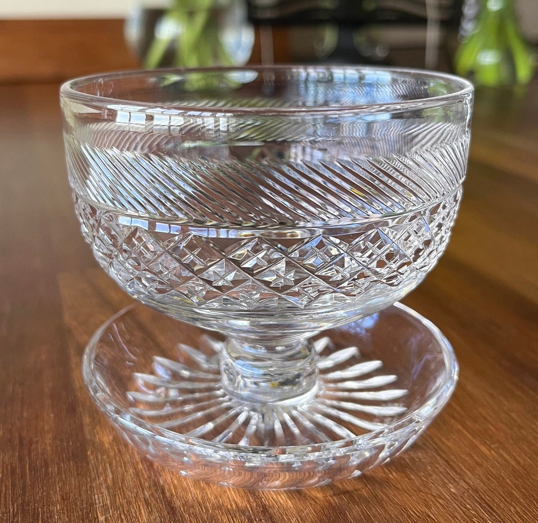 Cut Crystal Footed Dessert Bowl Vintage Crystal Bowl Sundae Ice Cream Bowls Prawn Cocktail or