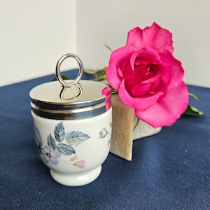 Egg poacher - Egg coddler by Royal Worcester - June Garland Pattern - Vintage English fine porcelain