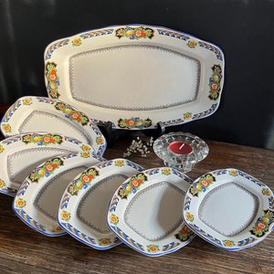 Charming antique serving plates set - Bishop & Stonier - Serving dish - Appetizer plates - Old English ceramic