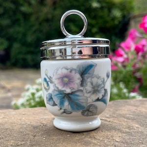 Egg poacher - Egg coddler by Royal Worcester - Floral pattern - Vintage English fine porcelain