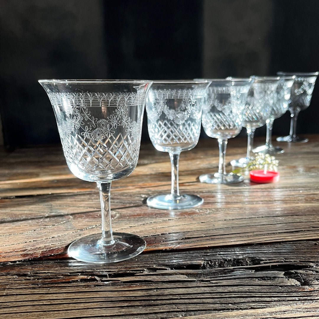 Stunning Crystal Cut Glasses Small Wine Glasses Sherry Etsy