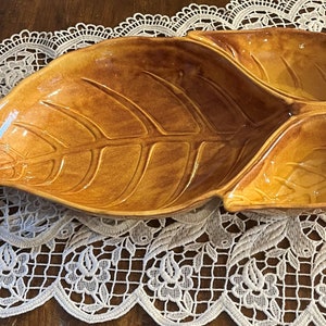 California Pottery Divided Leaf Serving Dish