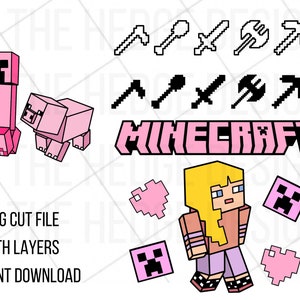 Minecraft Girl Bundle SVG/Schnittdatei