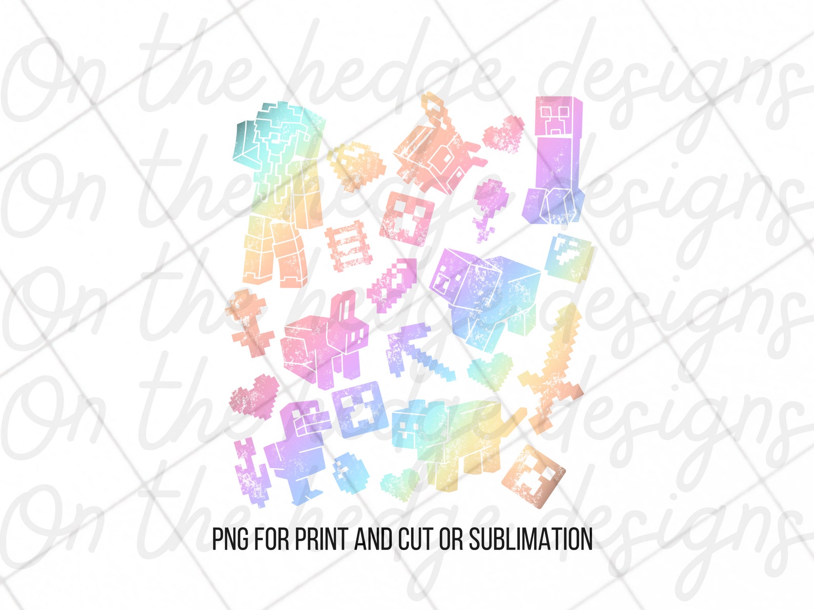 Minecraft Layered Collage Girl Minecraft Collage PNG and SVG - Etsy Australia
