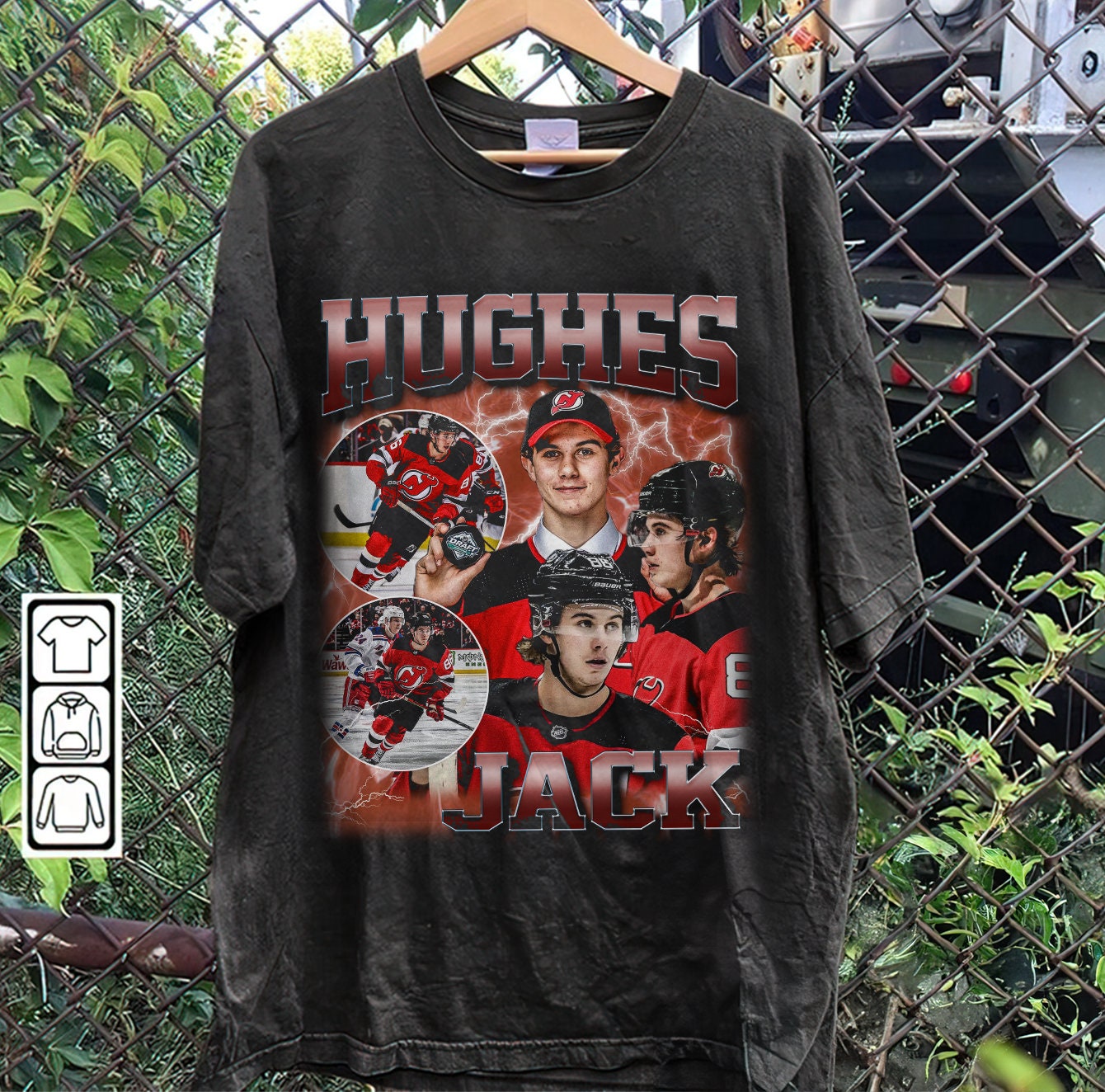 Jack Hughes Shirt Vintage 90s Grapic Tee Unisex Tshirt Bootleg 