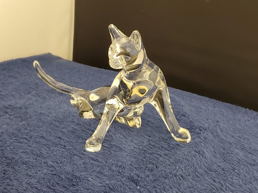 Baccarart Figurines Cat With Tail up 2101771 - Etsy