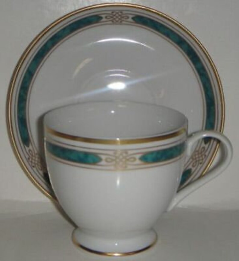 Set of 5 Gorham Regalia Court Teal Cup & Saucers Etsy