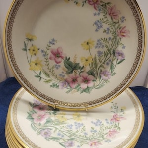 Set of 4 Lenox Flower Song Dinner Plates LK