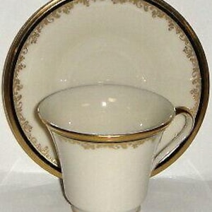 Set of 5 Lenox Eclipse Cup & Saucer Sets (Footed)