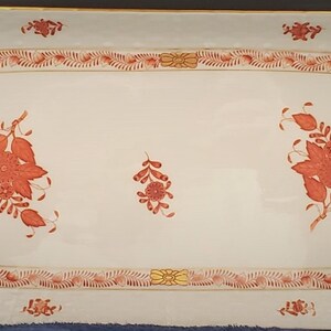 Vintage Herend Chinese Bouquet Rust (AOG) Large Sandwhich Tray (436)