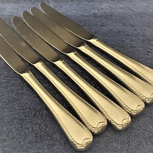 Juego de 6 cuchillos huecos modernos Gorham Ribbonedge II (acero inoxidable)