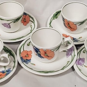 Set of 5 Villeroy & Boch Amapola Demitasse Cup and Saucer Sets - Etsy