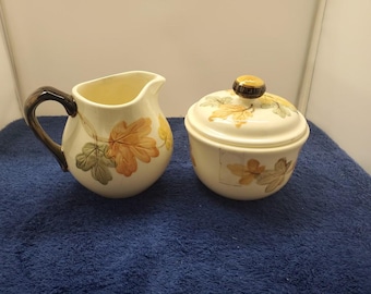 Franciscan (USA Backstamp) October Creamer and Sugar Bowl with Lid LK