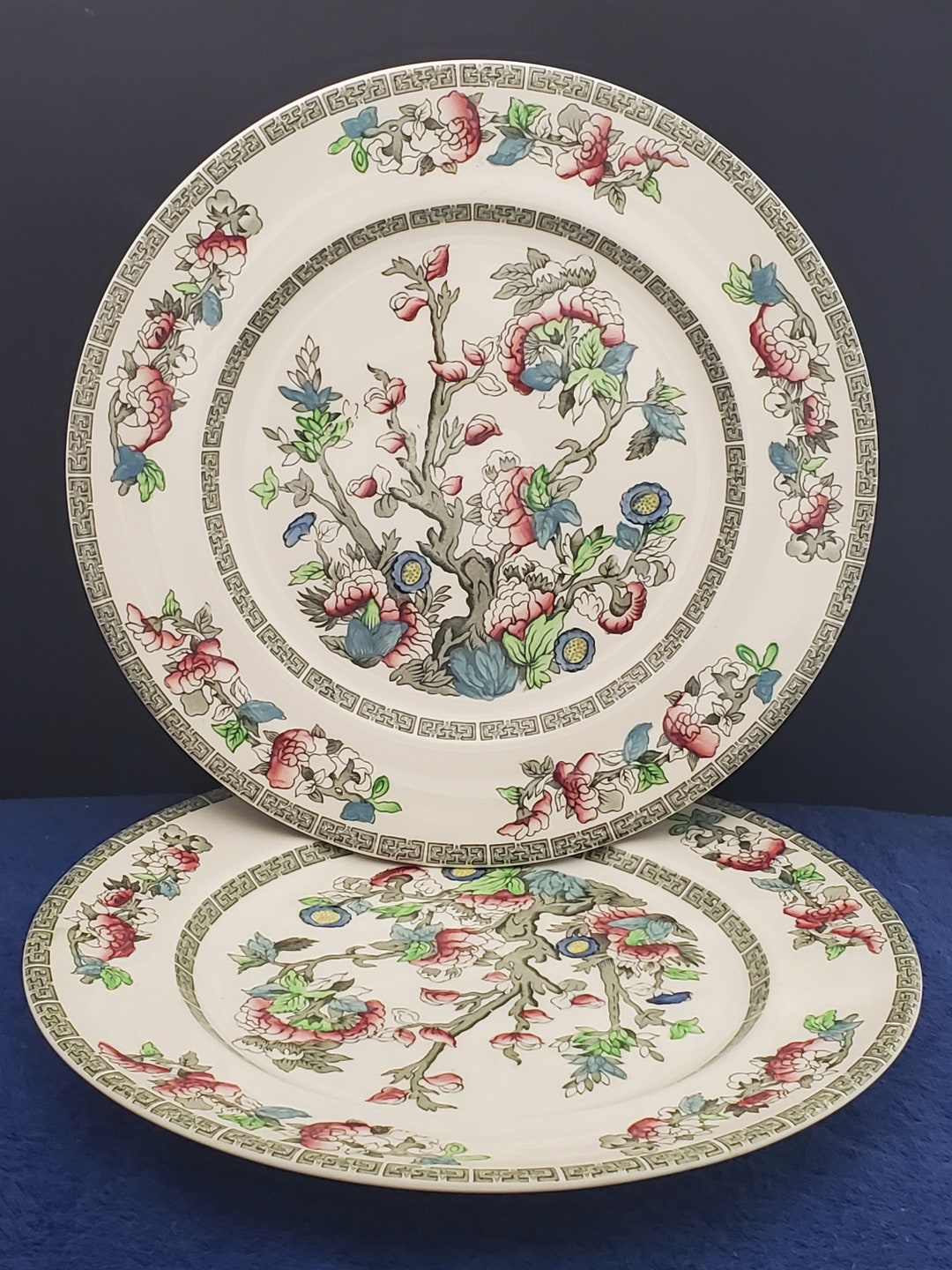 Set of 2 Johnson Brothers Indian Tree Dinner Plates Etsy