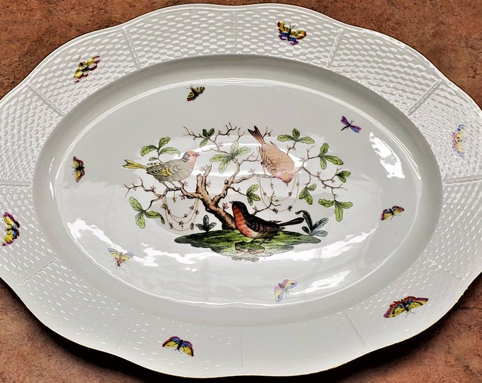 Hard to Find Herend Rothschild Bird RO 18 Oval Serving Platter 100 Etsy