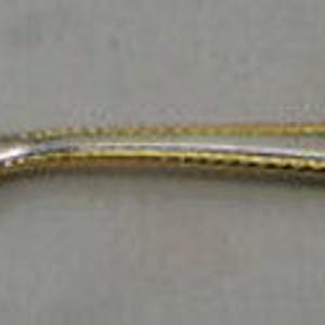 Set van 4 Gorham roestvrijstalen roestvrijstalen lintrand, gouden accentplaats/ovale soeplepels