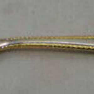 Set of 4 Gorham Golden Ribbon Edge Stainless, Gold Accent Place/Oval Soup Spoons