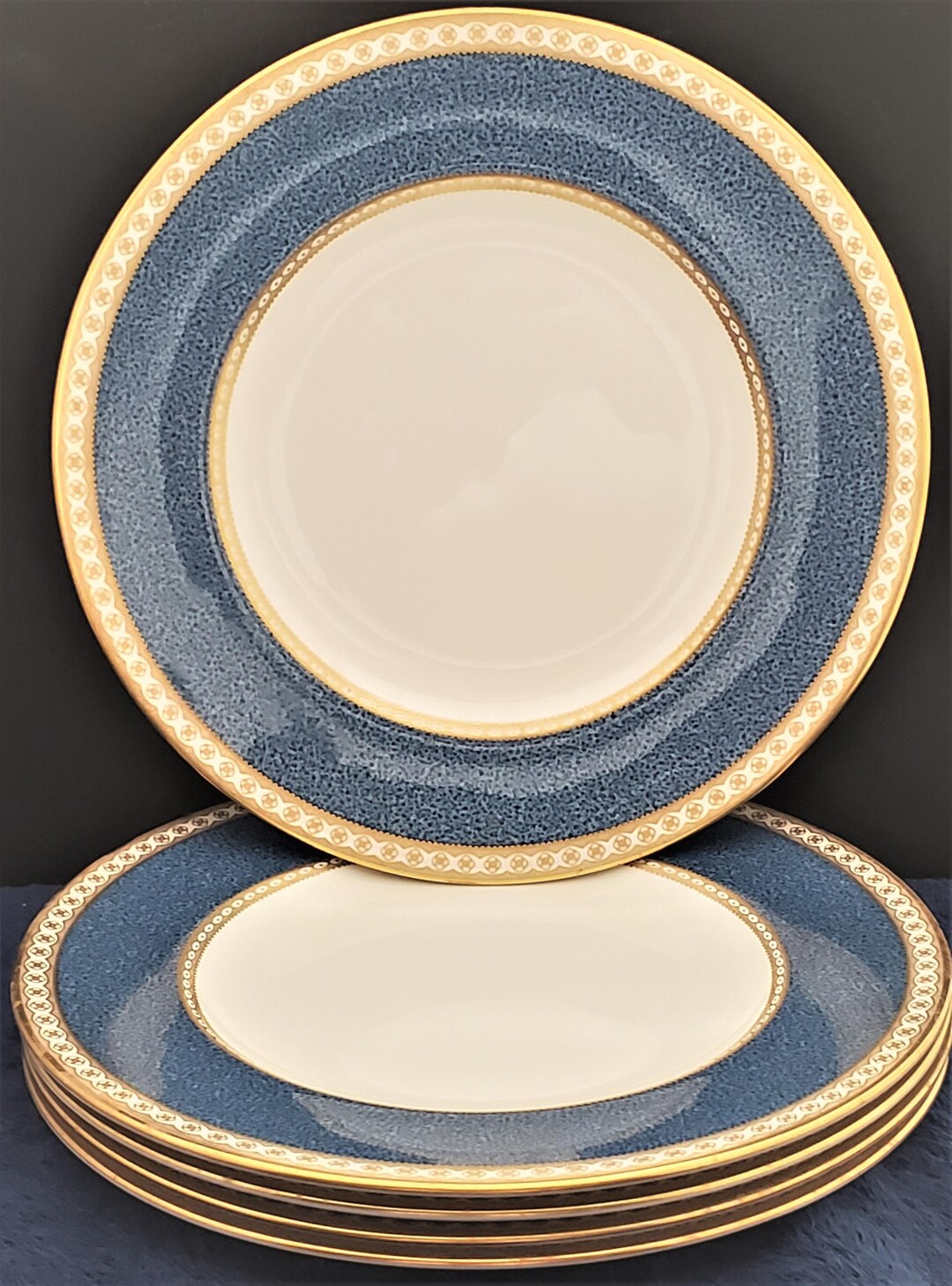 食器 Wedgewood Ulander Powder Blue Plate x3 Wedgewood Ulander Powder Blue Plate x3
