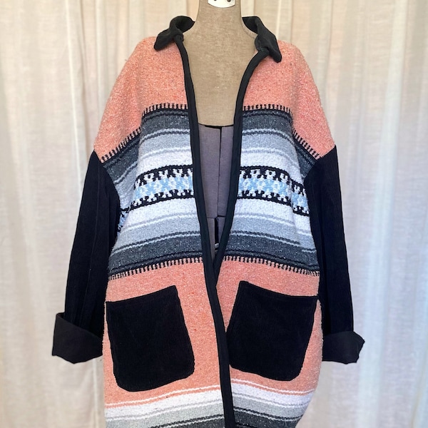 Mexican Blanket Coat Etsy