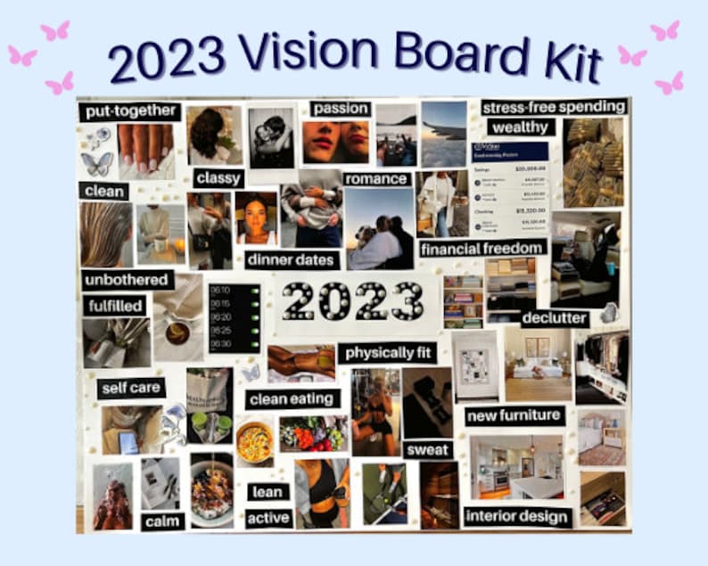 2023 Vision Board Kit With Printable Images and Phrases, Manifestation ...