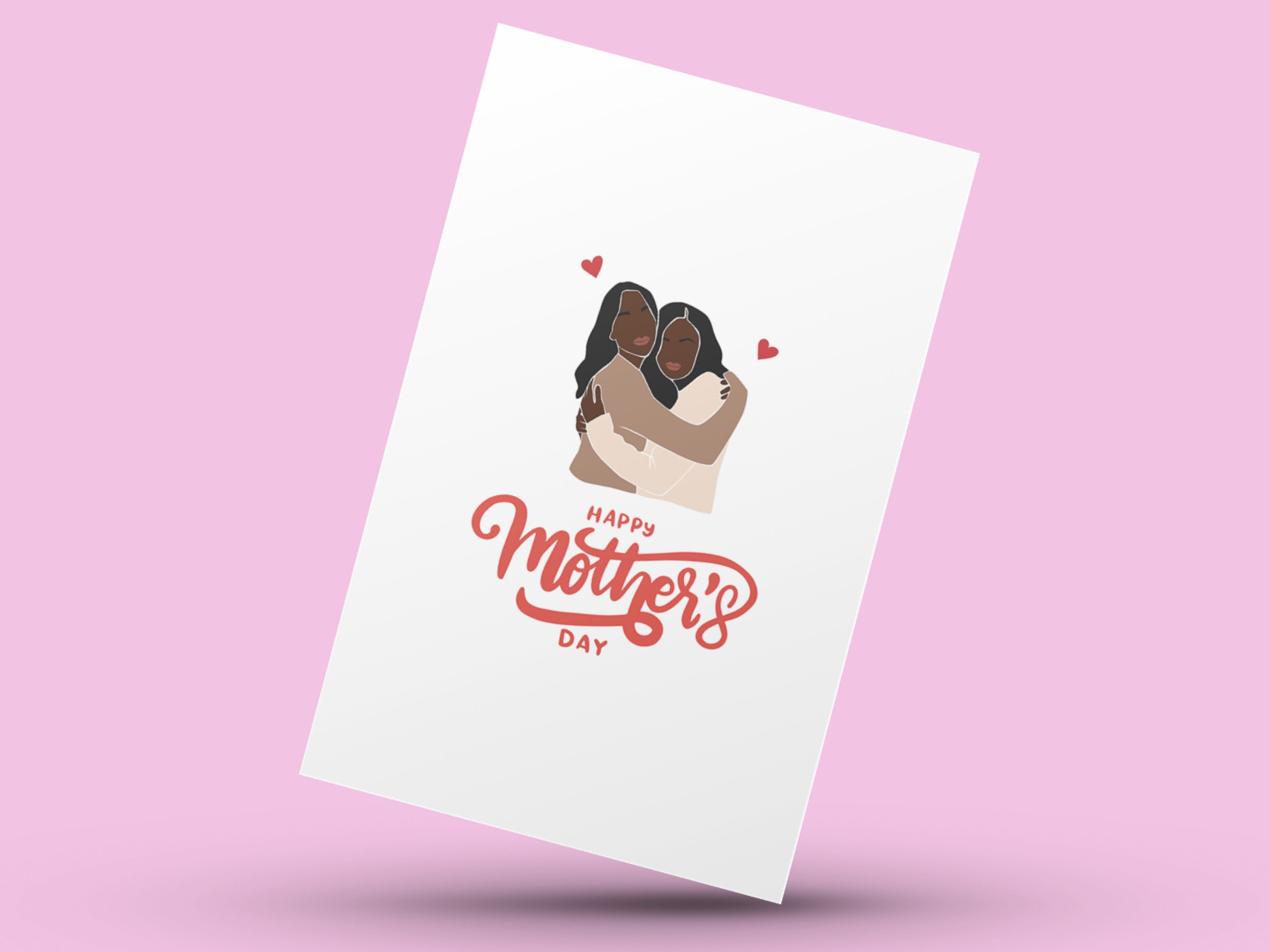 Printable Black Mother Daughter Card, Happy Mother's Day Card for Black ...