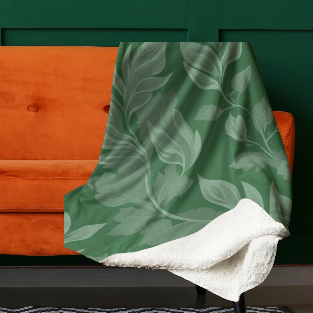Green Leaf Blanket Nature Inspired Elegant Home Decor - Etsy