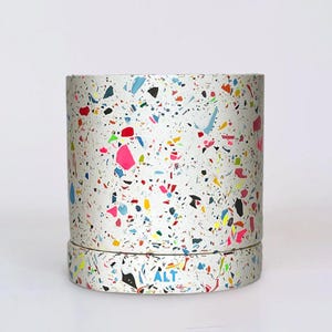 Rainbow Terrazzo Plant Pot with Drainage Saucer Sustainable Cactus Succulent Planter Home Decor Plant Lover Gift