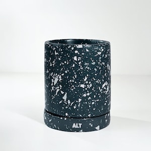 Navy Plant Pot Indoor Plant Pot Terrazzo Planter Modern Planter Plant Lover Gift Housewarming Gift