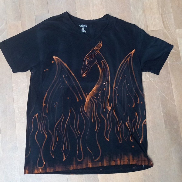 PHOENIX DRAGON SHIRT - unisex shirt xxl with orange dragon