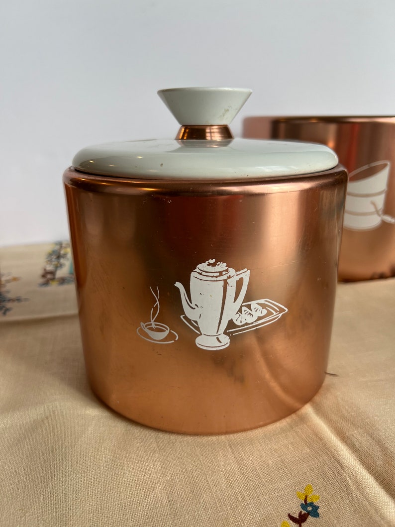 Vintage Mirro Aluminum Rose Gold Canisters Set Etsy