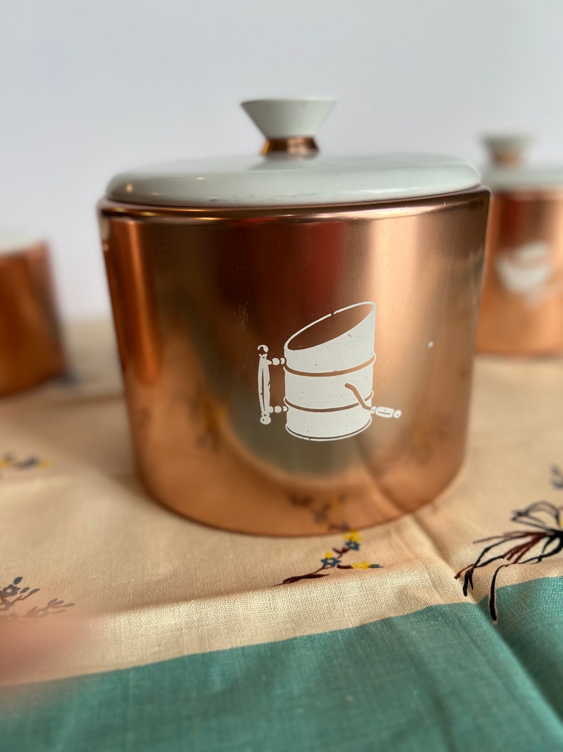 Vintage Mirro Aluminum Rose Gold Canisters Set Etsy