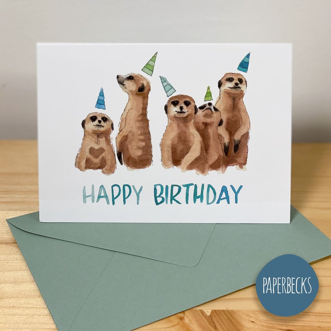 Happy Birthday Erdmännchen Etsy.de