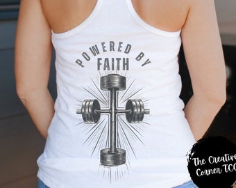 Kreuz Christian Shirts Christian Tank Top Back Design Tank Top Christian Gym Yoga Bekleidung Bibel Vers Tank Top für Sie Racerback Tank