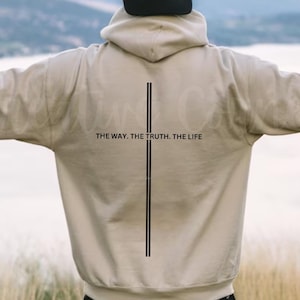 Mens Christian Hoodie Christianity Gift for Him Bible Verse Shirt Christian Clothing Hoodie Religious Faithful Gifts for Dad Religious Shirt