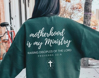 Cadeau sweat-shirt chrétien pour maman La maternité est mon ministère Pull ras du cou chrétien La maternité est le royaume Chemise de travail pour elle, cadeaux pour femme