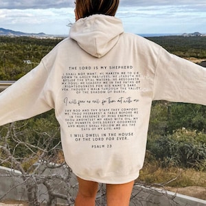 Psalm 23 Hoodie, Christian Hoodie, Christian Sweatshirt, Bible Verse Hoodie, Christian Gifts, Faith Merch Apparel, Jesus Hoodie,Church Merch