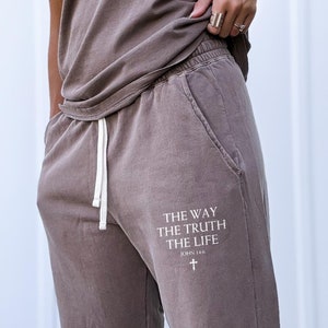Christian Sweatpants Christian Gifts for Her Bible Verse Streetwear Trendy Christian Clothing Jesus Apparel Faith Based Gift For Him Gymwear