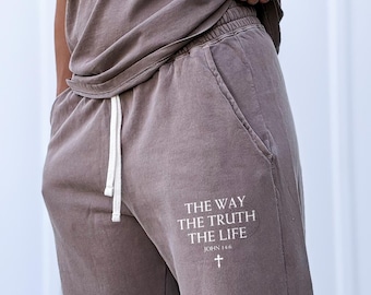 Christian Sweatpants Christian Gifts for Her Bible Verse Streetwear Trendy Christian Clothing Jesus Apparel Faith Based Gift For Him Gymwear